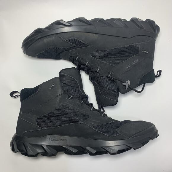 Ecco Mx Gtx Boots Men’s Size 12 -12.5 Black Gore-Tex Fluid Form Read Description - Picture 3 of 10